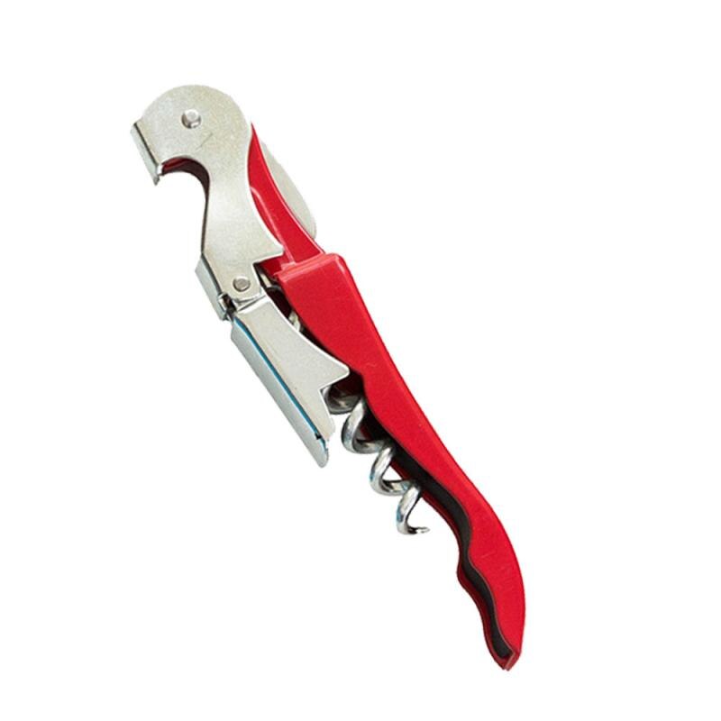 1pcs Stainless Steel Wine Bottle Opener Corkscrew Beer Bottle Opener MultiFunction Wine Bottle Cap Opener Bar Accessoires: Red