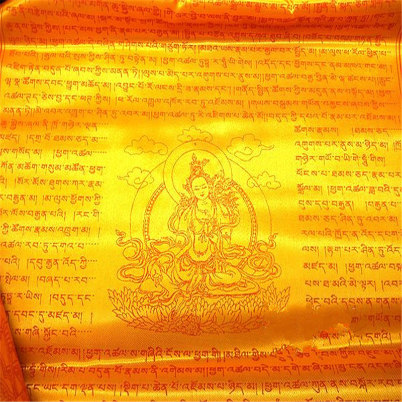 Tibetan Buddhist prayer flags 10 Scripture High-end Silk Wind Horse Flag 6.8 Meters 20 Pcs/string Ceremonial Religious Flag