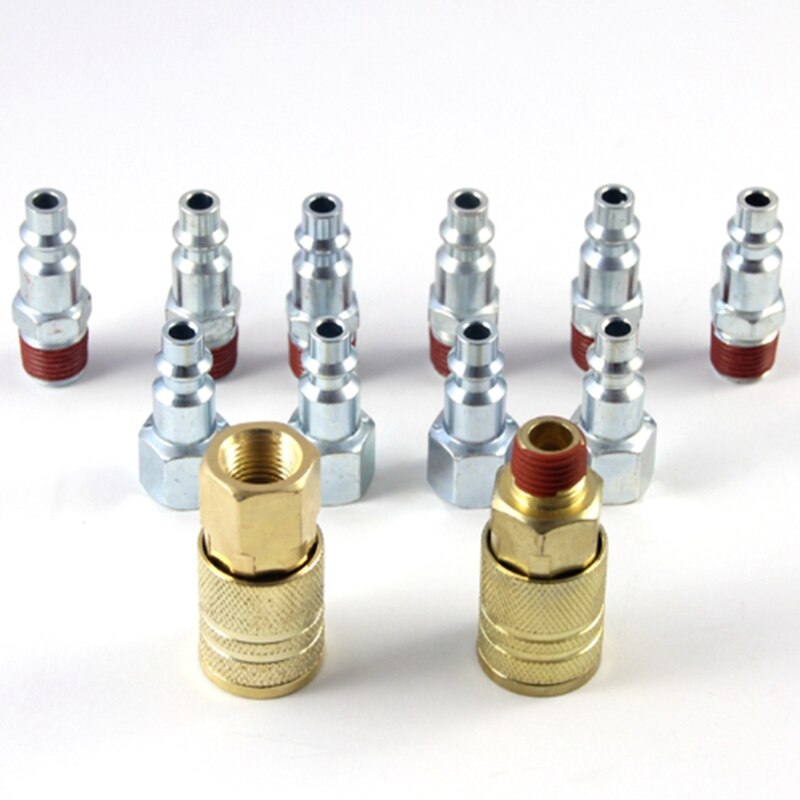 12Pcs Quick Coupler Set 1/4inch Npt Male and Female Quick Connector Kit Air Hose Coupling 4.8