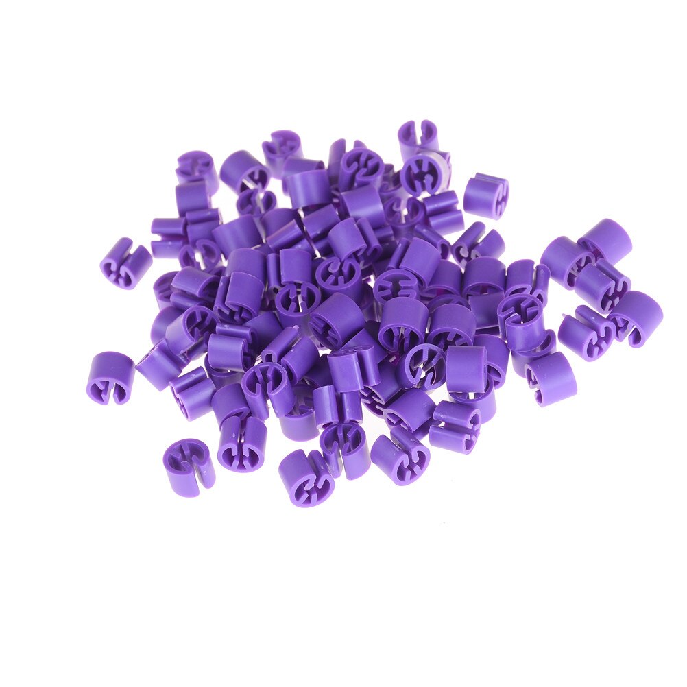 100 sztuk plastikowe zatrzaski wieszak rozmiar markery wieszaki klipy koło znacznik dla rozmiarów wieszak na ubrania akcesoria etykieta rura oznaczone: FIOLETOWY