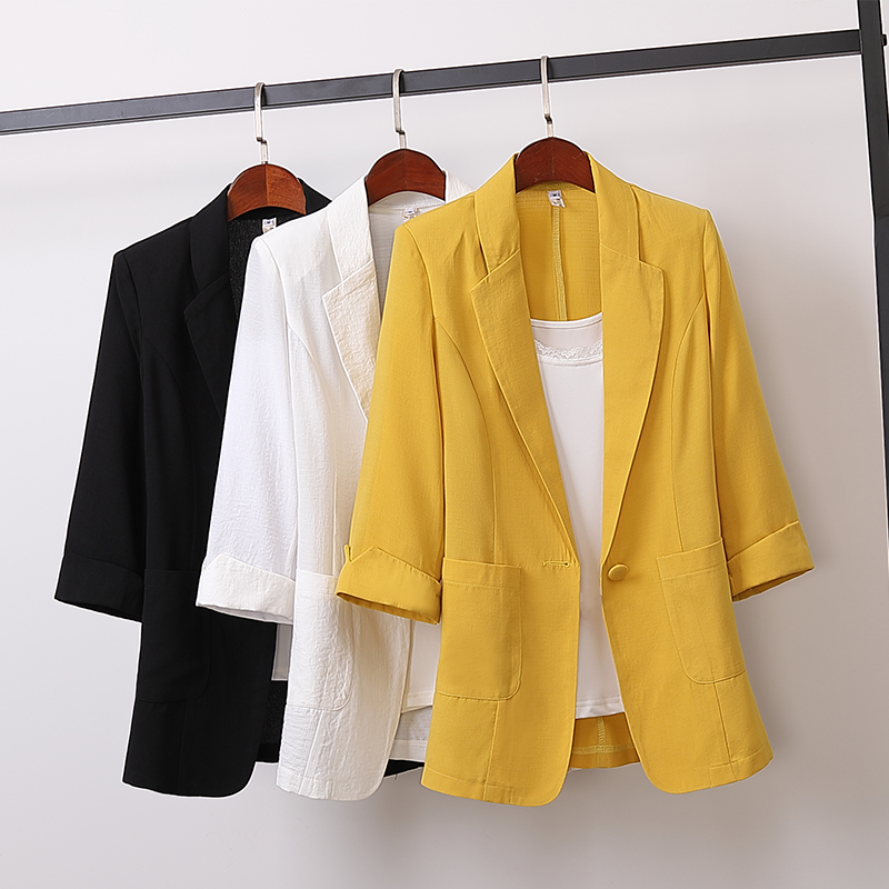 Costume d'été mince pour femmes, nouvelle Business, travail bureau, dames, Blazer décontracté à demi-manches