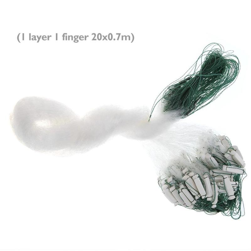 20x0.7m size Fishing Catch Net Monofilament Network Hand Cast Net Sticky Mesh Float Fishnet Gillnet Trap