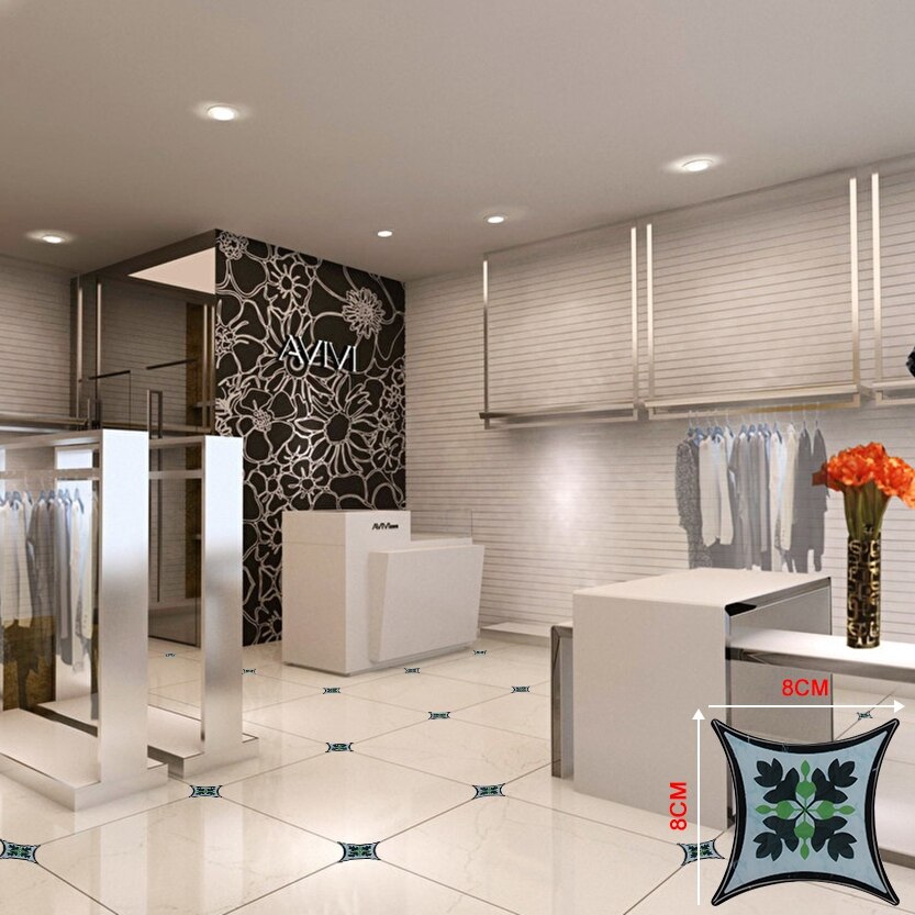 EasyTiles Floor Stickers Self Adhesive 3D Ceramic Decals Peel And Stick Wall Decor Sticker for Living Room Bathroom - 10 Sheets