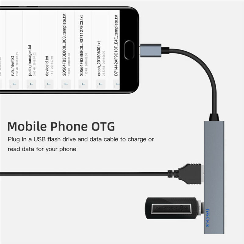 4 Port USB Hub Type-C OTG Hub 3.1/3.0 Multi Splitter Uitbreiding Desktop PC Laptop Macbook Adapter 4 In 1