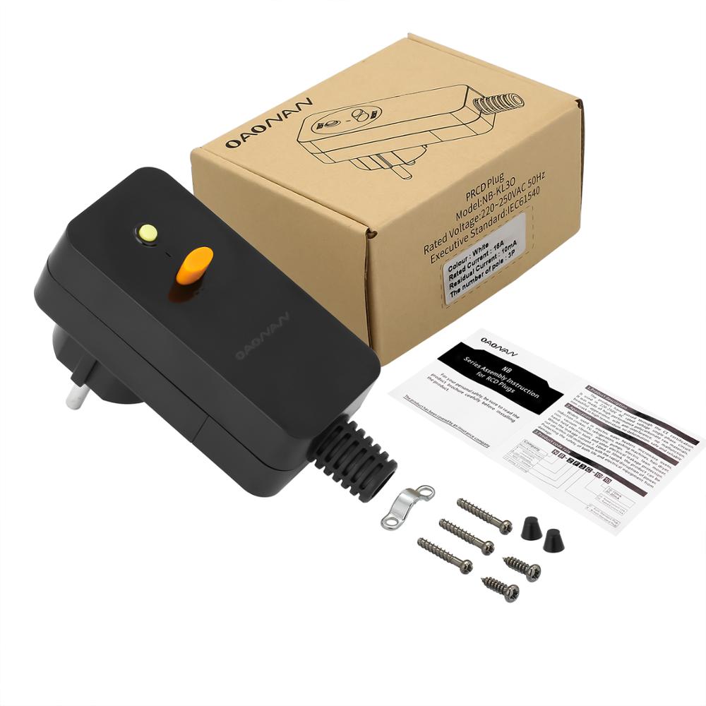 EU Standard leakage protection Plug converter Leak-proof Waterproof European Safety Outlet for Water Heaters/ Washing Machines