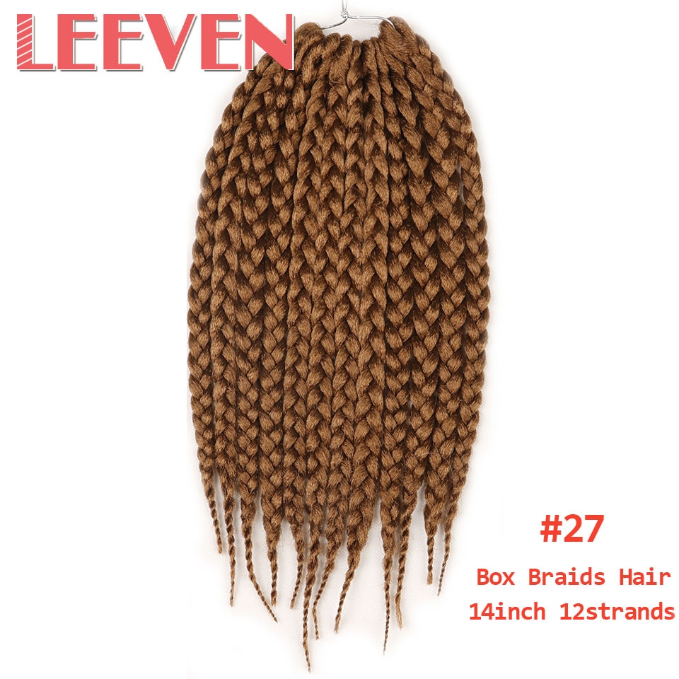Leeven 3 S Kasten Zöpfe Häkeln haar Synthetische flechten Haar 14 ''12 stränge Schwarz Braun Twist Haar-erweiterungen 6 Stck: #27