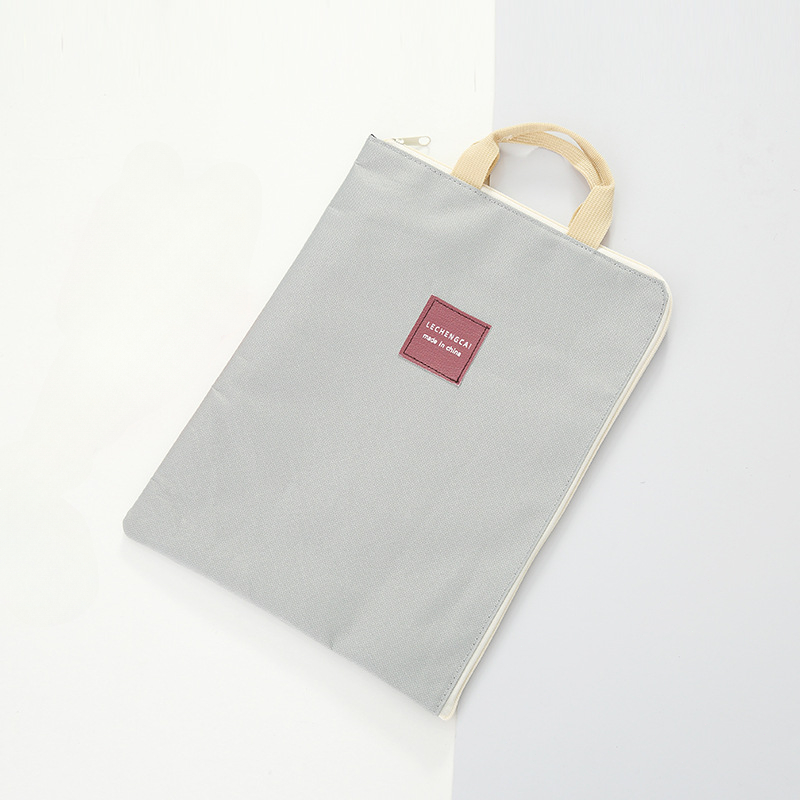Cartella di file A4 grande in tela Borsa per documenti Valigetta da lavoro Borsa per organizer per riporre carta Cancelleria Forniture per ufficio scolastico: Grigio scuro