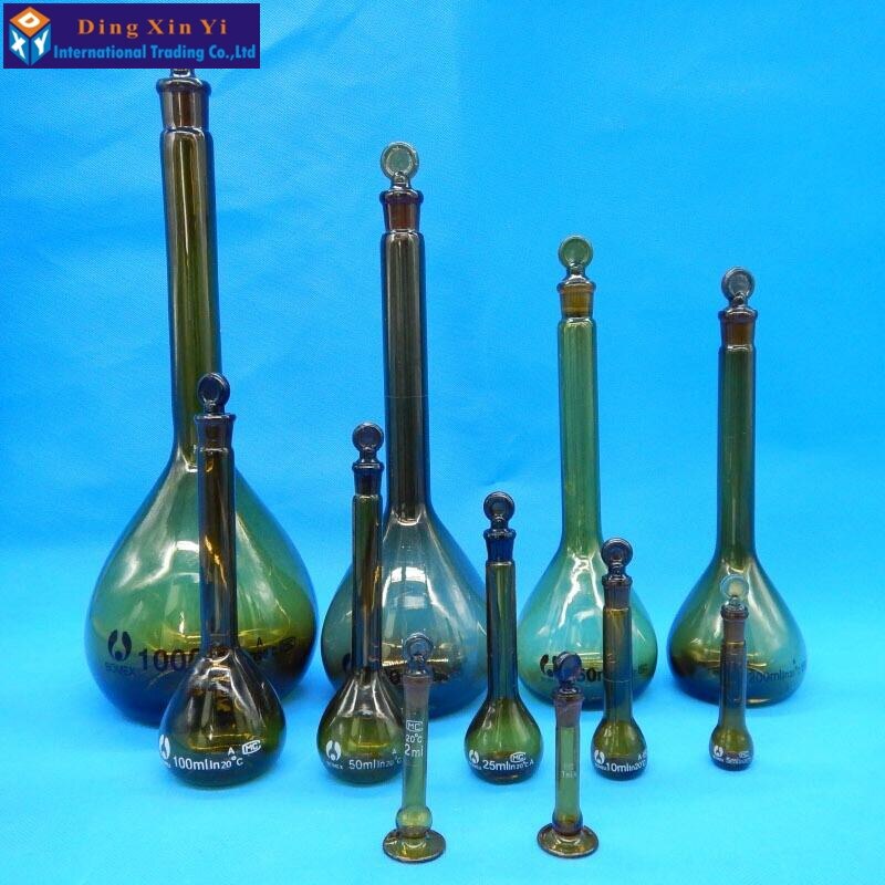 25ml brown glass flask volumetric flint glass flask volumetric Laboratory brown volumetric flask