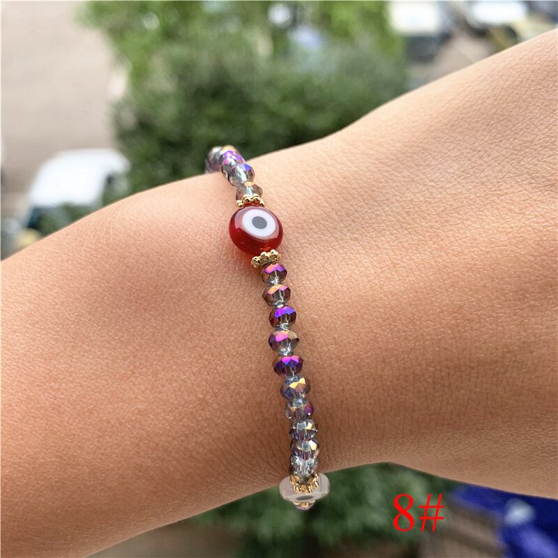 Armbanden met kristallen kralen, boze oog, kalkoen, armbanden voor vrouwen, handgemaakte gelukssieraden, accessoires, armbanden voor koppels: F8