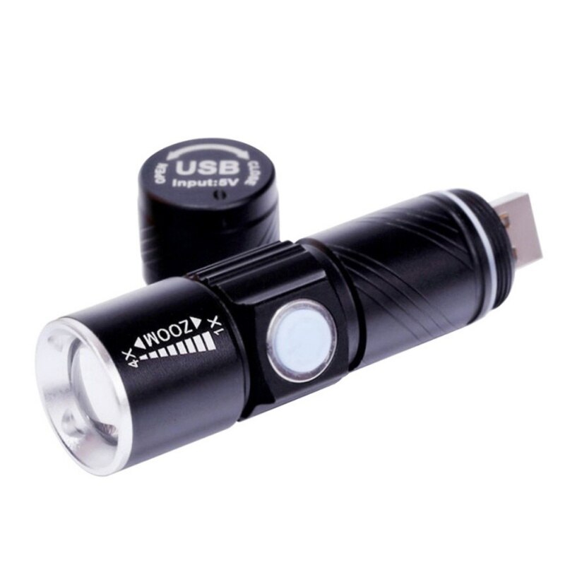 Camping Light USB Handy Powerful LED Flashlight Rechargeable Torch Flash Light Bike Pocket LED Zoomable Lamp