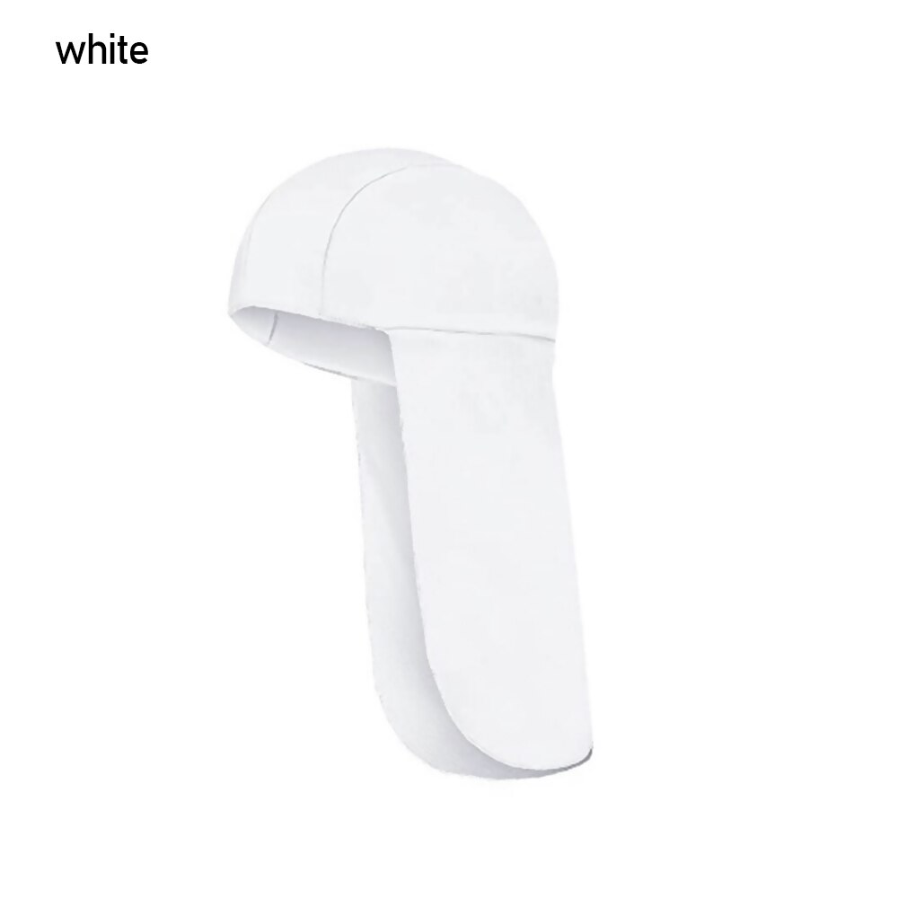 Cycling Sun Shade Cooling Cap Outdoor UV Protection Wide Brim Elastic Polyester Hard Hat Neck Protector For Fishing Hiking: white