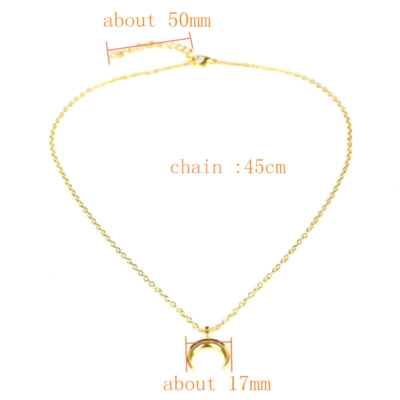 Collar con colgante de Luna para mujer, collares plateados de aleación dorada, cadena de clavícula, joyería para mujer