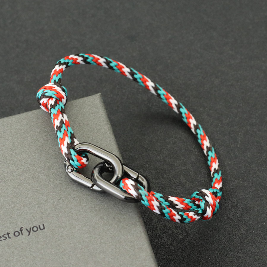 Kreatives Seilarmband für Männer, handgefertigt, verschiebbar, verstellbar, nautisches Armbinde, doppelter Karabinerhaken, böhmisches Armbinde, Homme-Zubehör: VERMEIL
