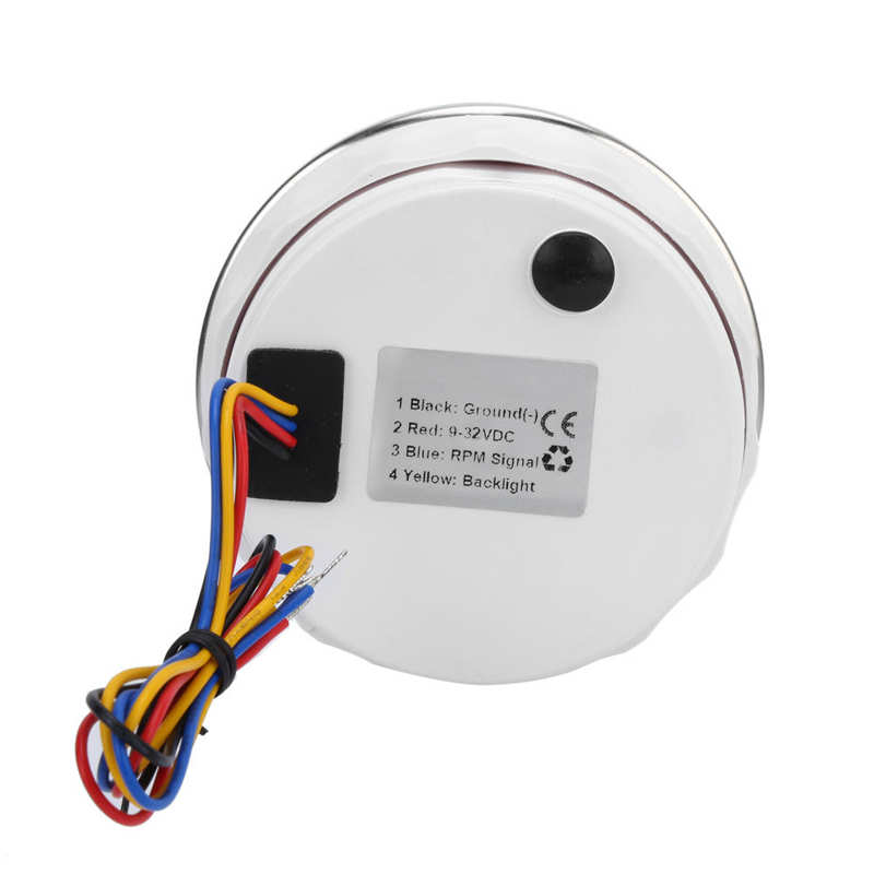 RPM Tachometer Boat Pointer Tachometer Red Backlight 85mm for Car for Truck