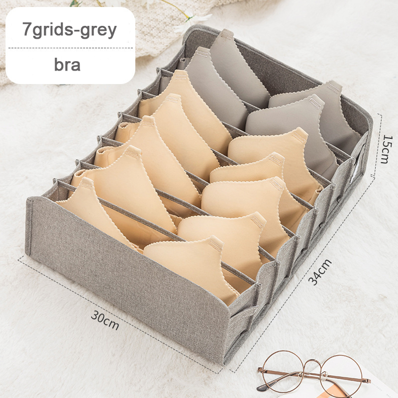 Wandschrank organizer für socken hause getrennt unterwäsche lagerung Kasten 7 Gitter Jeans bh veranstalter faltbare schublade organizer Schlafsaal: Schwarz