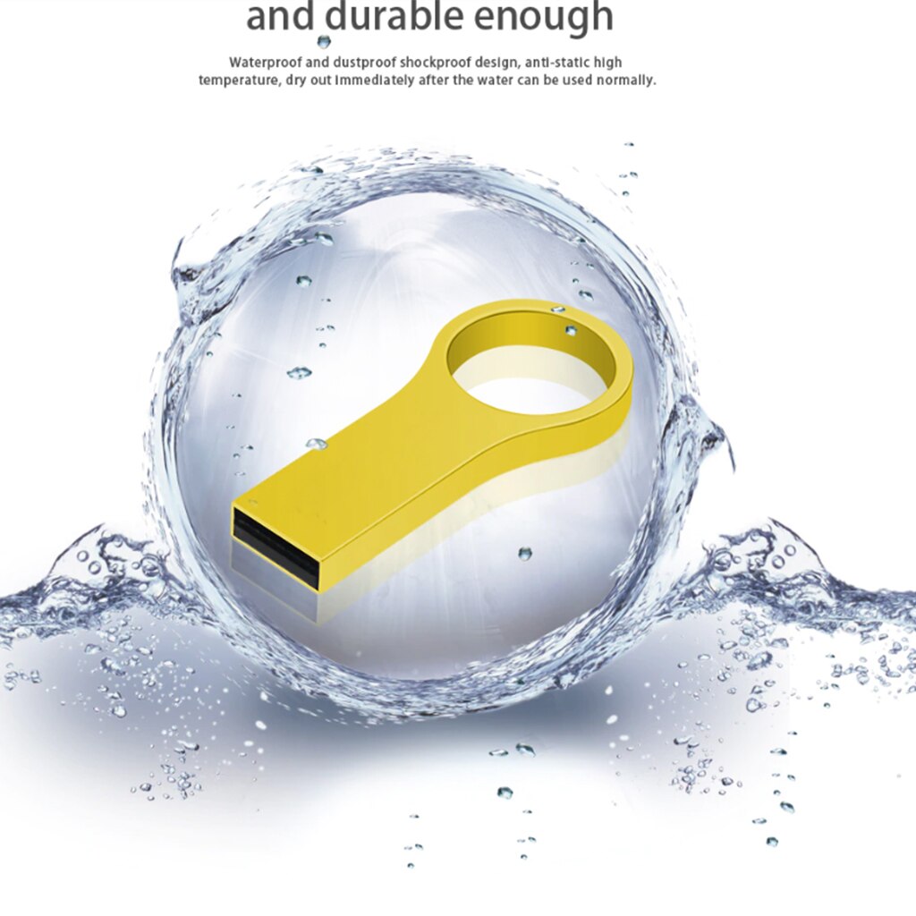 Metal cle usb flash drive 32GB 16GB pen drive 128GB 64GB waterproof pen drive 8GB flash memory USB 2.0 memo USB memory stick
