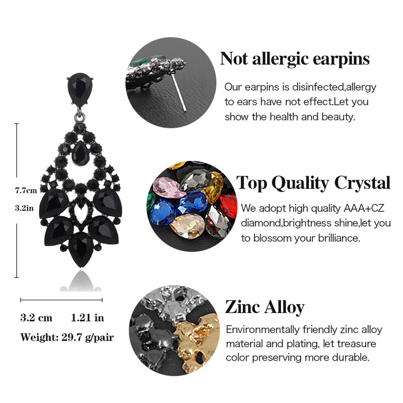 Veyo luksus hyperbole krystal klassisk hule øreringe til kvinder