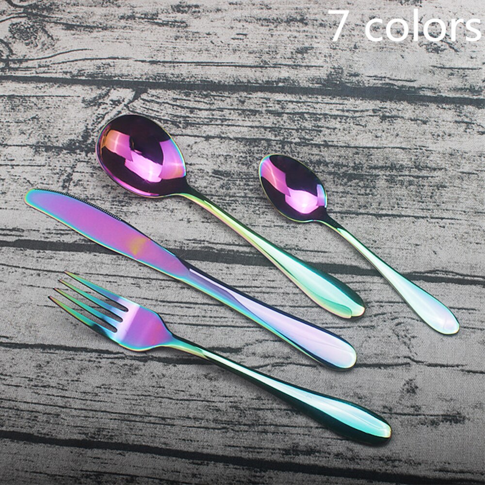 Dinnerware Set 304 Stainless Steel Cutlery Set Knife Fork Spoon Tableware Wedding Silverware set: 968-B-1