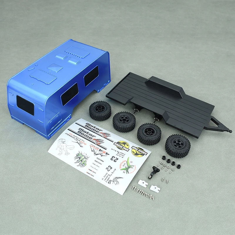 RC Model Motorhome RV Trailer Model for 1/18 RC Car Crawler TRX4M