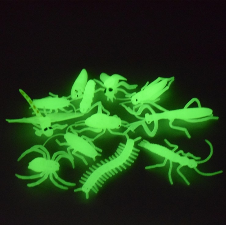 6-10cm 12 stil lysende insekter nattilucent insekt dyremodel legetøj til børnestoyglødende legetøj  yh1938