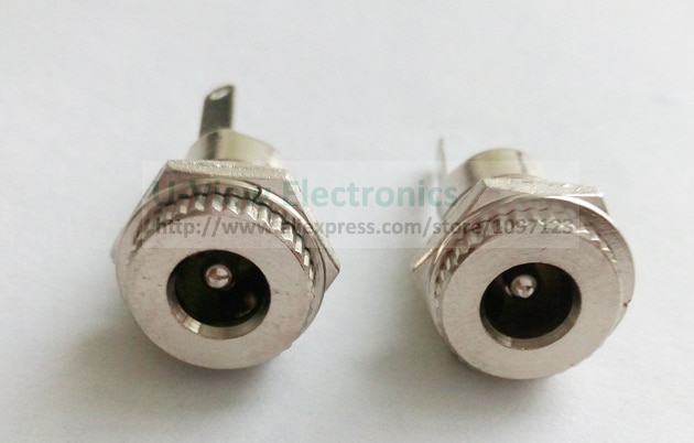 NCHTEK DC Power 5.5x2.5mm Jack Socket Female Panel Mount Connector Adapter, 2.5mm Chassis Jack, solder Type/6 stks