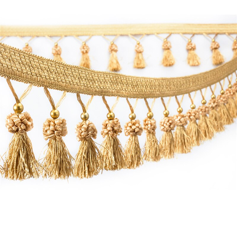 Rideau à franges avec des perles en cuivre en métal de 1M, bricolage soi-même, pour robe latine, rideau de vêtement, accessoires de couture décoratifs, ruban d'habillage