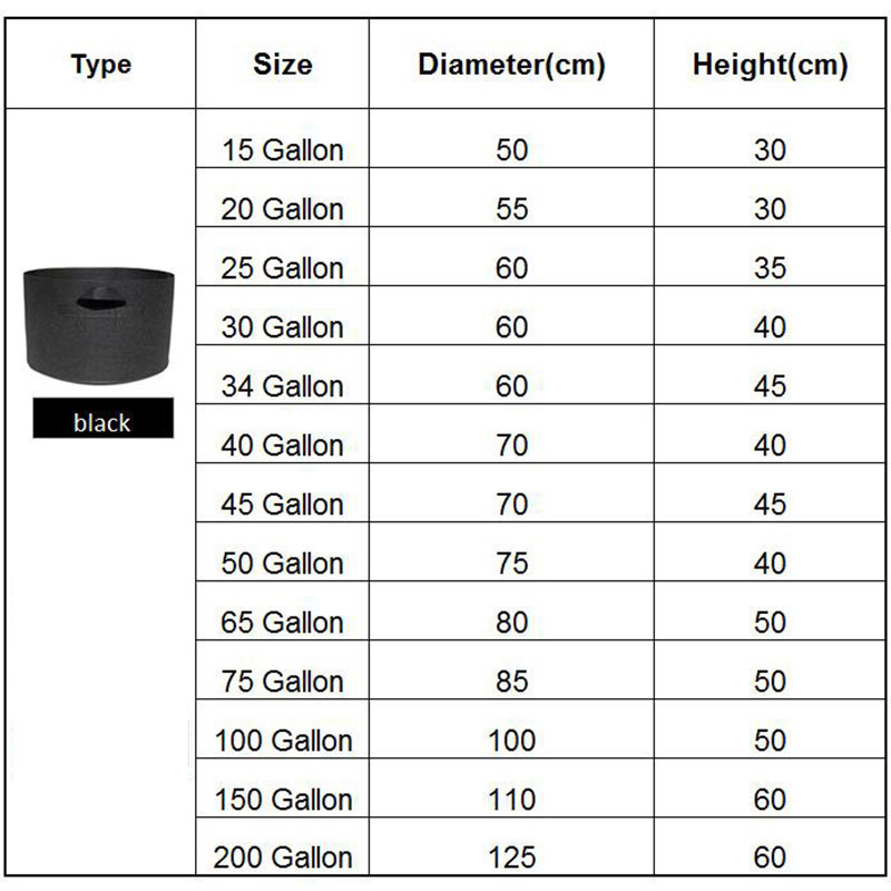 big size 15 20 30 200 gallon planter Grow Bags pot home large growing pots garden tools strawberry fabric Vegetable jardin