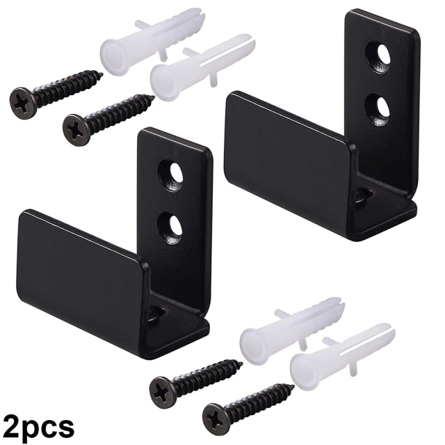 Adjustable Barn Door Floor Guide Stay Roller Rail Stopper For Bottom Sliding Door Hardware Mount Slide Rail Accessories: 2pcs carbon steel