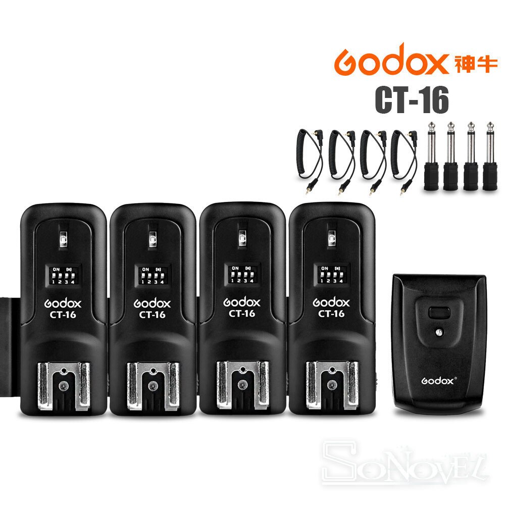 Godox CT-16 16 Channels Wireless Radio Flash Trigger Transmitter+Receiver Set for Canon Nikon Olympus Godox Yongnuo Studio Flash: 1 Trigger 4 Receiver
