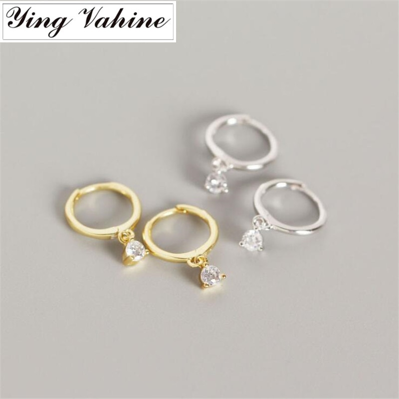 Ying Vahine 100% 925 Sterling Zilver Prachtige Miniatuur Zirkoon Hanger Stud Oorbellen Voor Vrouwen