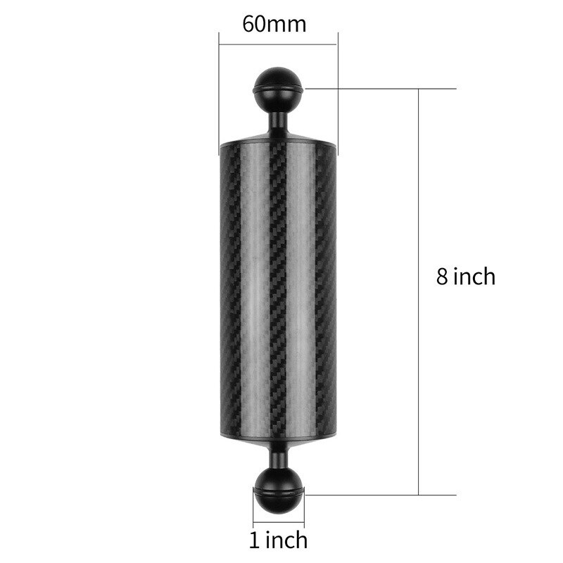 Diving Photography Accessories Buoyancy-Arm Buoyancy Arm 60 Mm Carbon Fiber Ball Arm Single-lens Reflex Camera Waterproof Case: 8 Inches Black And White with Pattern