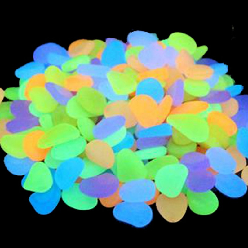 50Pcs Glow In The Dark Stenen Gloeiende Stenen Fluorescerende Heldere Pebbles Lichtgevende Stenen Voor Aquarium Tuin Decoratie