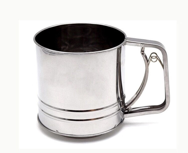 Outil de cuisson grand double poudre tamis tasse semi-automatique à main farine tamis gâteau outil