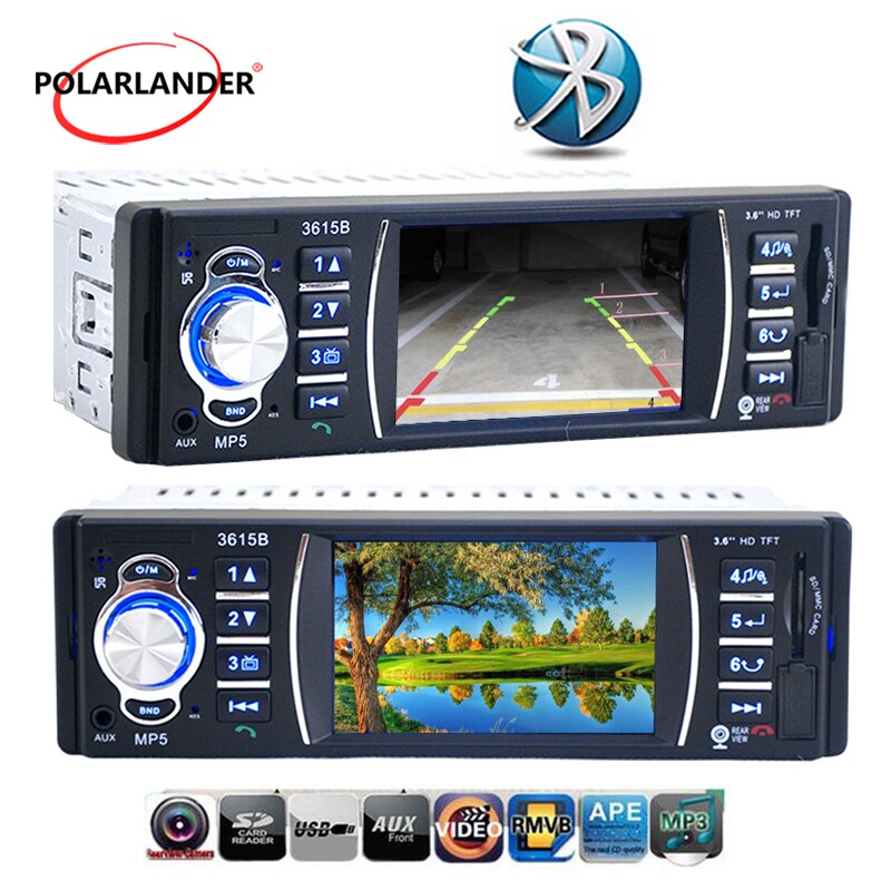 Autoradio Radio cassette player USB,SD,aux in,3.6'' inch TFT HD screen car Radio 1 din in Dash car audio mp5 stereo