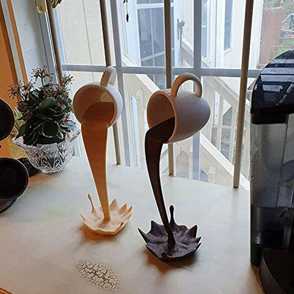 Koffiekopje Decoratie Drijvende Cup Sculptuur Gieten Vloeibare Koffie Mok Art Decor Huis Keuken Decoratie