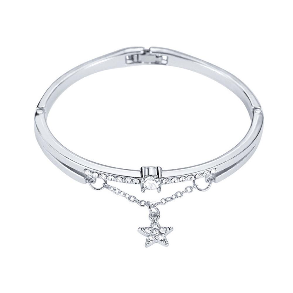 Mulheres da moda Pulseira Pentagrama Pulseira Tassel Bracelet Bangle Pulseira Cadeia Jóias Presente senhoras pulseras mujer moda 2019 # FN7: Silver