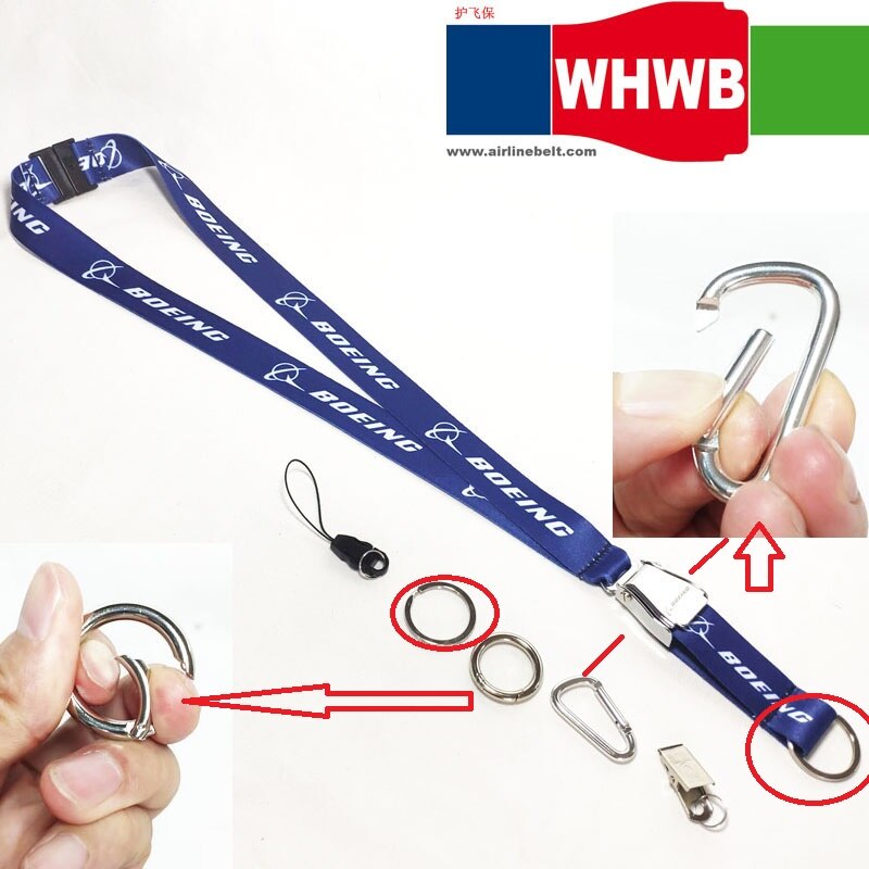 Porte-clés Airbus Boeing, corde de boucle d'avion, pour pilote, clip à fermoir à ressort, pour équipage porte-carte d'identité: B7-Multi accessories