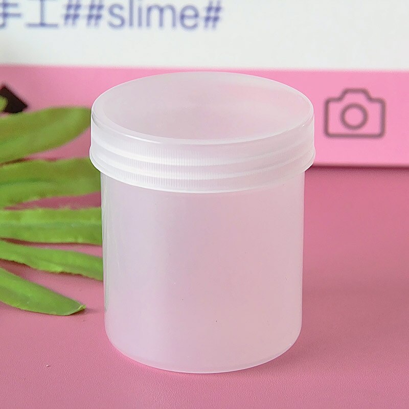 Boxi 150ml 20 st/lot slime box plast slime container burkar genomskinlig förvaringsbox för fluffigt molnklart slime