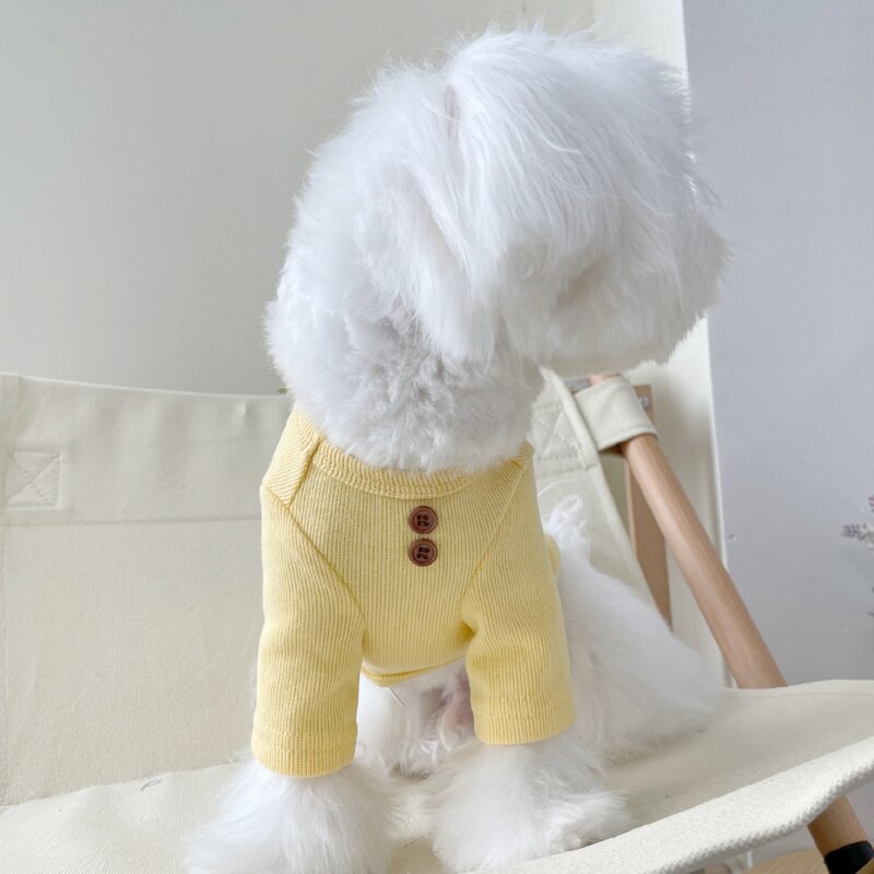 Solid Thin Cotton Pet Dog Tshirts Para Perro Sweet Korea Style Dog Shirts Pomeranian Chihuahua Yorkie Vest Dogs Pets Costume