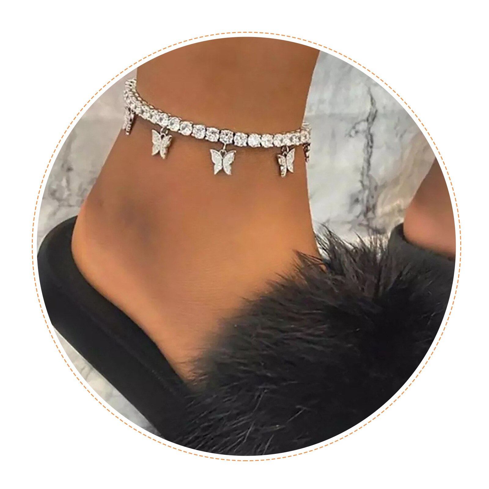 Crystal Enkelband Voor Vrouwen Foot Sieraden Zomer Strand Barefoot Armband Enkel Op Been Strap Bohemian Sieraden Accessoires L5