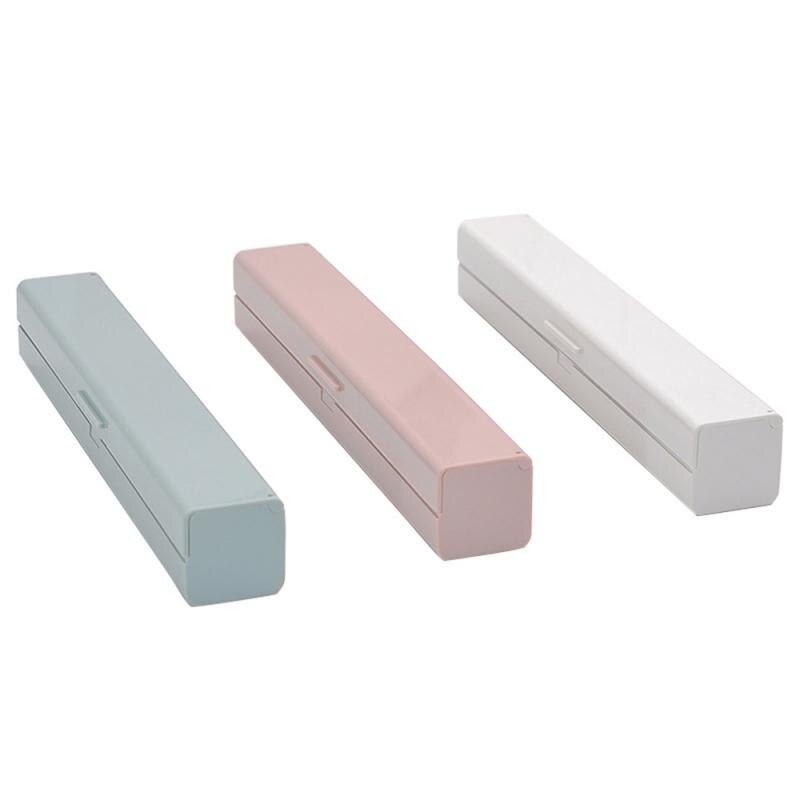 Cling Film Storage Box With Cling Film Cutter Plastic Wrap Dispenser Storage Holder Simple Style Kitchen Tool