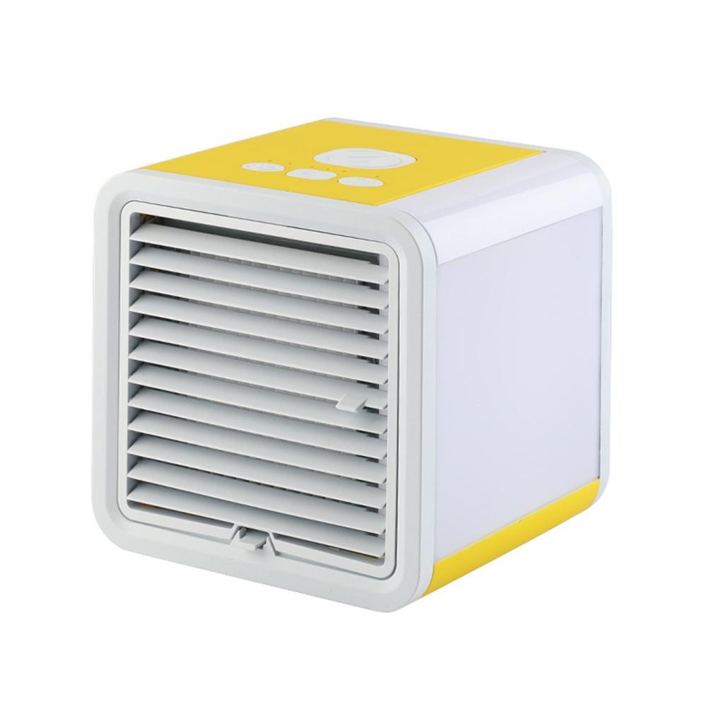 Vifte luftfukter mini klimaanlegg kjølevifte for bil soverom hjemme artic cooler bærbar 300ml vanntank tre-hastighets vind: Gul