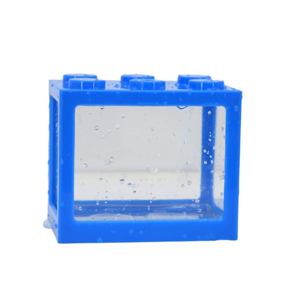 Small Fish Tank Functional Goldfish Shrimp Small Fish Tank Easy to Disassemble Wide Application Mini Fish Bowl: Blue