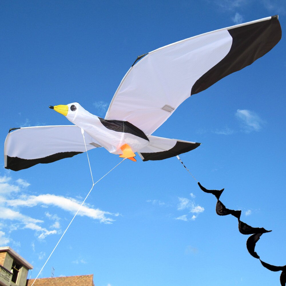 3D Seagull 100M Kite Kite Lange Staart Enkele Lijn Outdoor Fun Vliegende Speelgoed Voor Kinderen Kite Familie Buitensporten stunt Kite