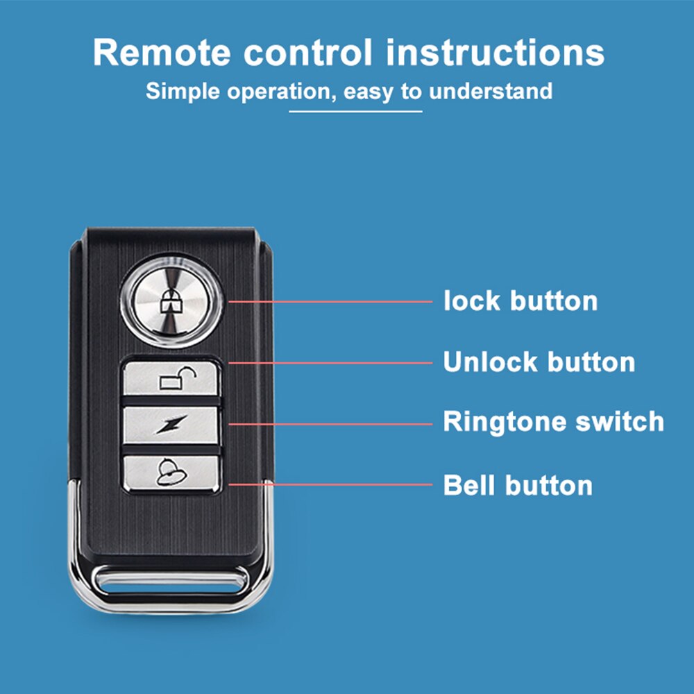 Alarma antirrobo para bicicleta eléctrica 113dB, Control remoto inalámbrico, alarma de seguridad para bicicleta y motocicleta, Sensor de alarma