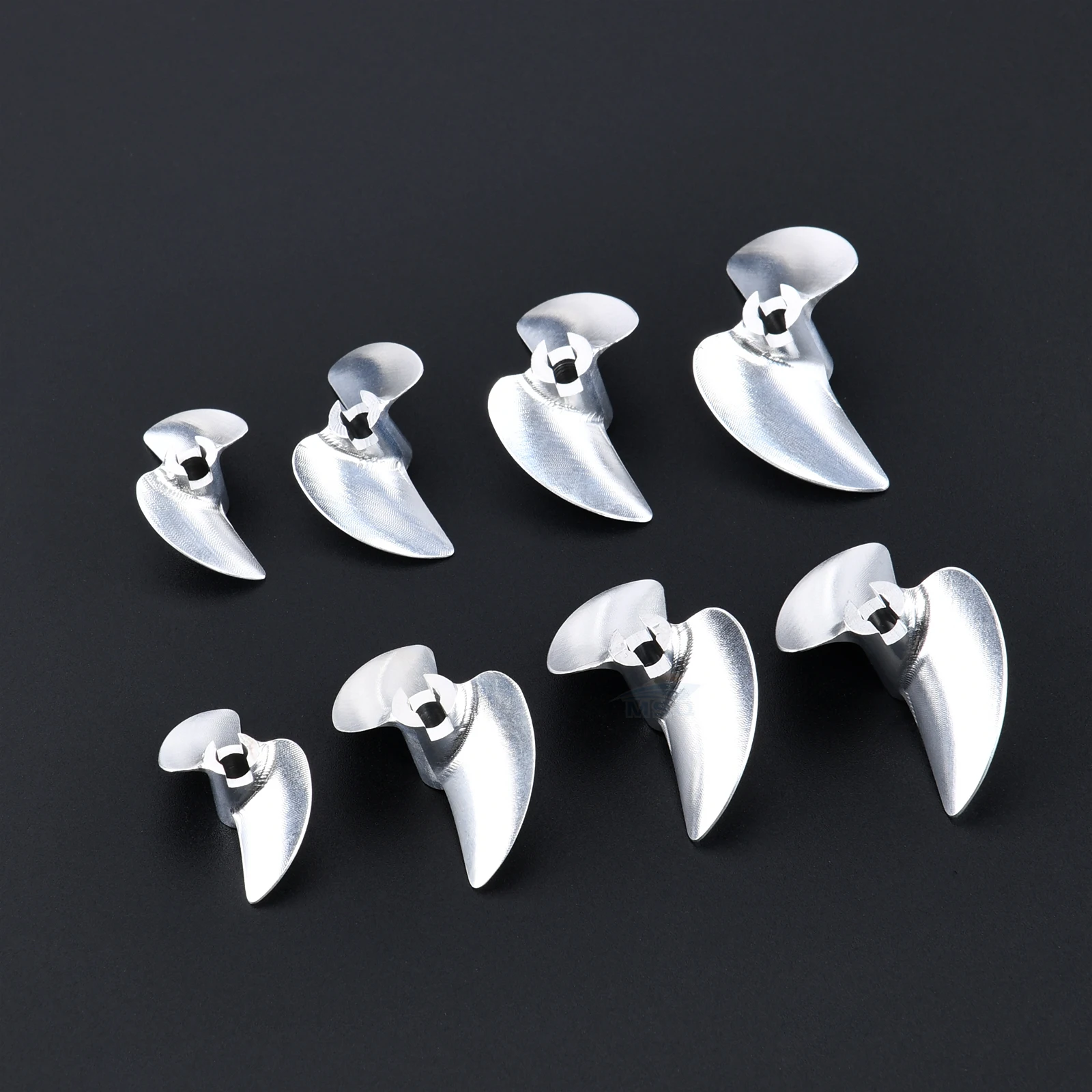 Hélices en aluminium pour bateau RC CNC, 2 pales, D30/32/33/34/35/36/37/38/39/40/41/42/43/44/45mm vis pour arbre d'hélice, 4mm