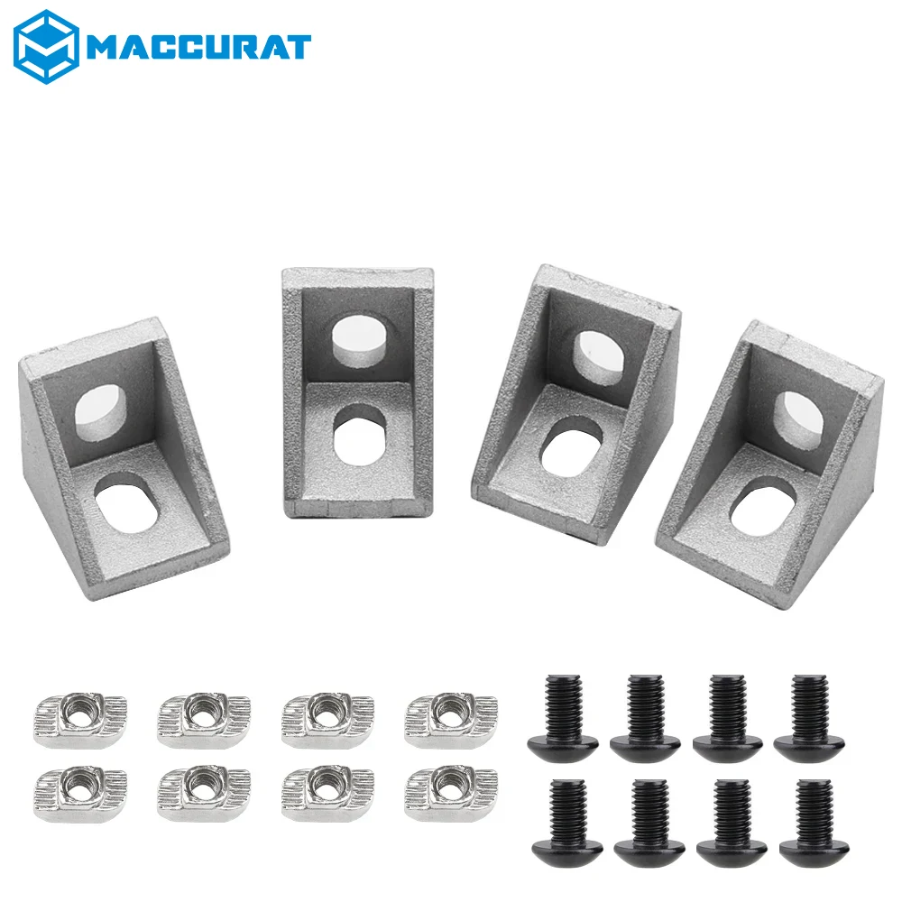 2/4 Stück Aluminiumprofil Eckwinkelverbinder Verschluss mit Mutter + M5 Flachkopfschraube für V-Slot 3D-Druckerteile