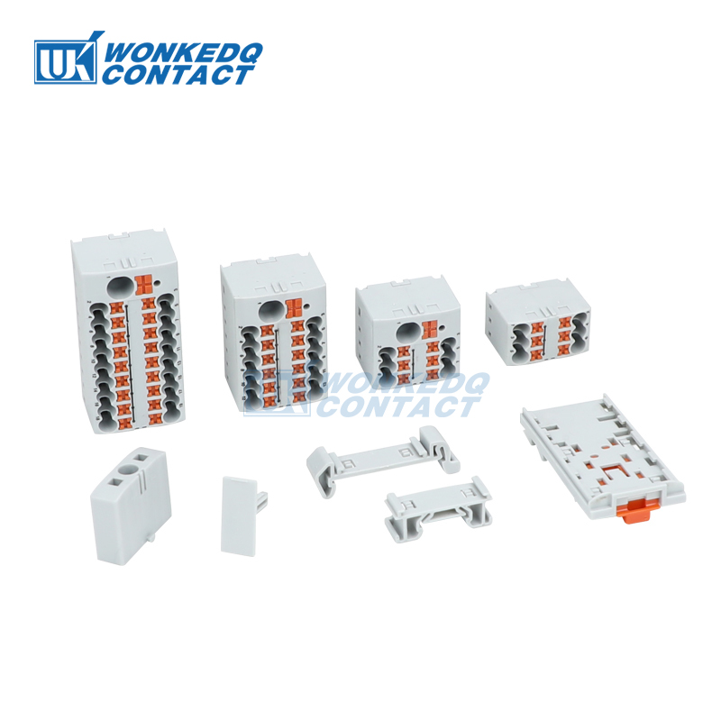 Distribution block ptfix 2,5 mm2 2/4/6/7/12/13/18/19 connection push-in electric power terminal block connector mount on din rail