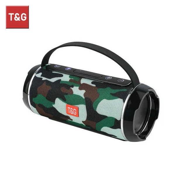 T&g  tg116c bluetooth højttalere trådløs kraftfuld bærbar højttalerboks udendørs højttaler subwoofer musikcenter boombox med radio: Khaki