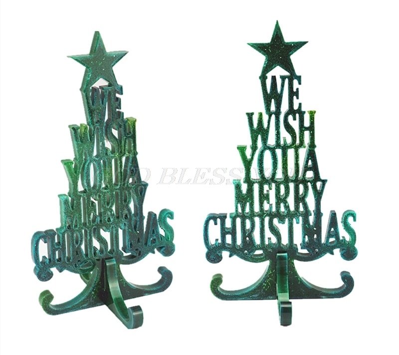 Christmas Tree Ornaments Epoxy Resin Mold Merry Christmas Home Decor Silicone Mould Christmas Theme Feastival Art Crafts